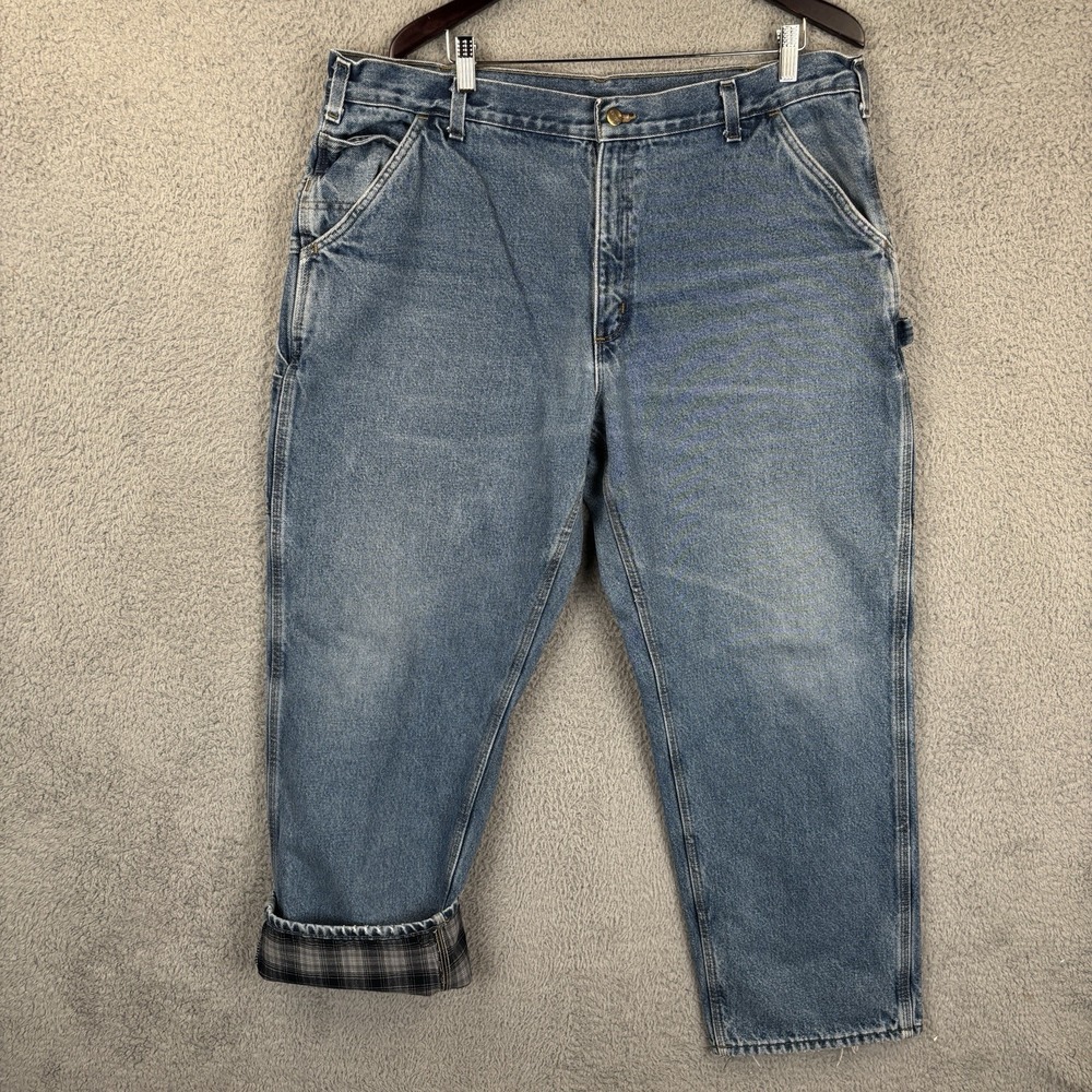 Carhartt Flannel‎ Lined Carpenter Denim Jeans Mens 40x32 Work B236 DST